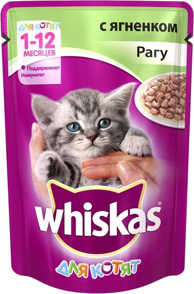 

Пресервы Whiskas для котят рагу с ягненком 0.085 кг