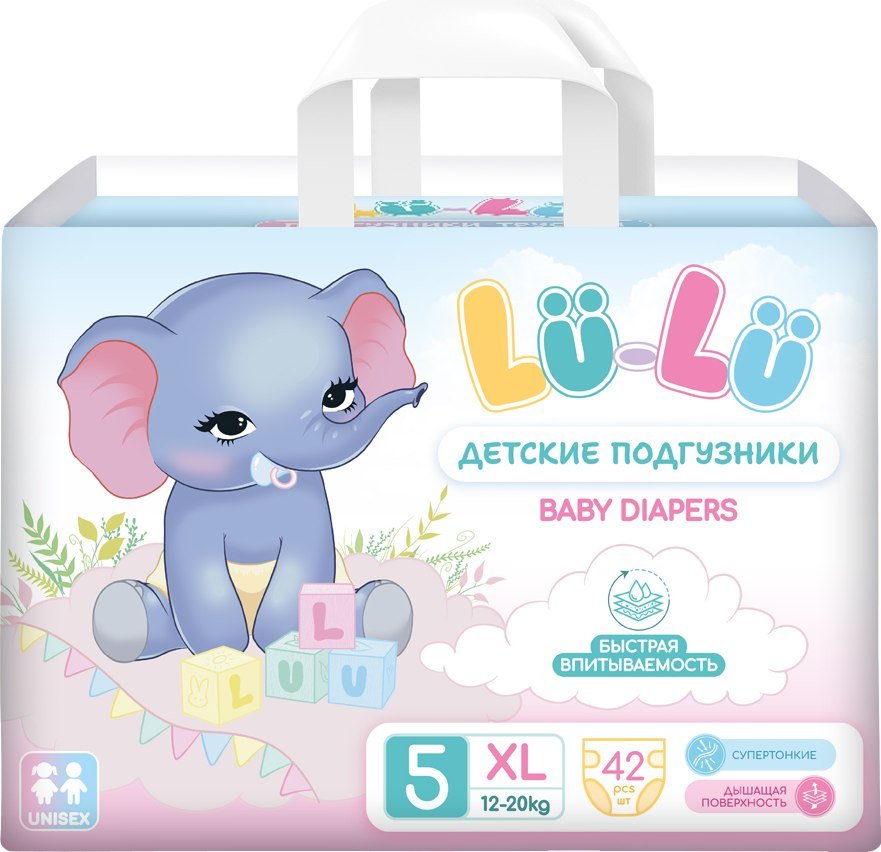 

Подгузники Lu-Lu Diapers №5 (XL, 42 шт)