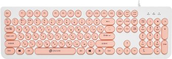Клавиатура Оклик 400MR (белый/розовый)