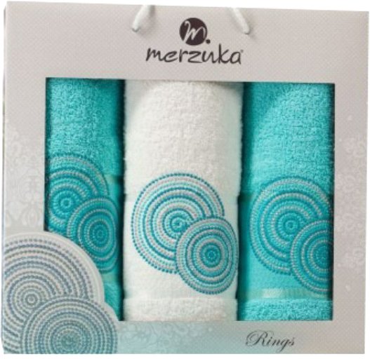 

Набор полотенец Merzuka Rings 11041 (3 шт, в коробке, бирюзовый)