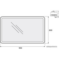  BelBagno Зеркало SPC-MAR-900-800-LED-BTN