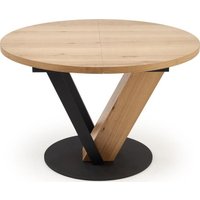 Кухонный стол Halmar Fanis okragly 120-160/120/78 (натуральный/черный)