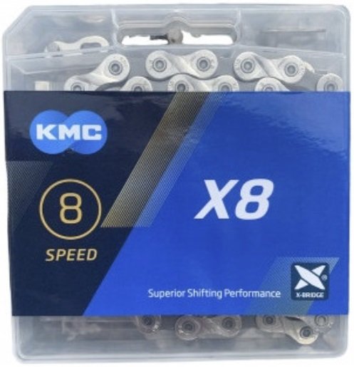

Цепь велосипедная KMC X8 1/2"x3/32" 116L