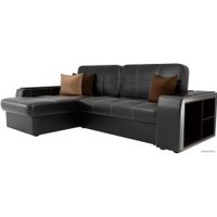 Угловой диван Лига диванов Брюссель 29397 (левый, экокожа, черный)