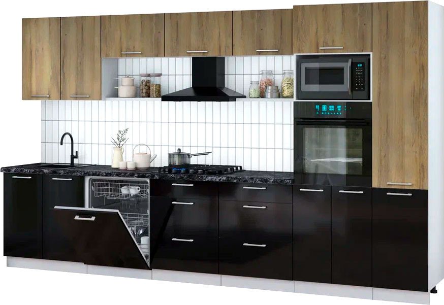 

Готовая кухня Интерлиния Мила Gloss 3.6-ПМ1 (асфальт глянец/кашемир/кастилло темный)