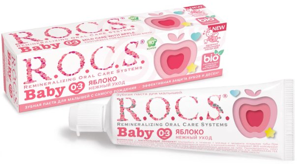 

Зубная паста R.O.C.S Baby нежный уход яблоко от 0 до 3 лет 45 г