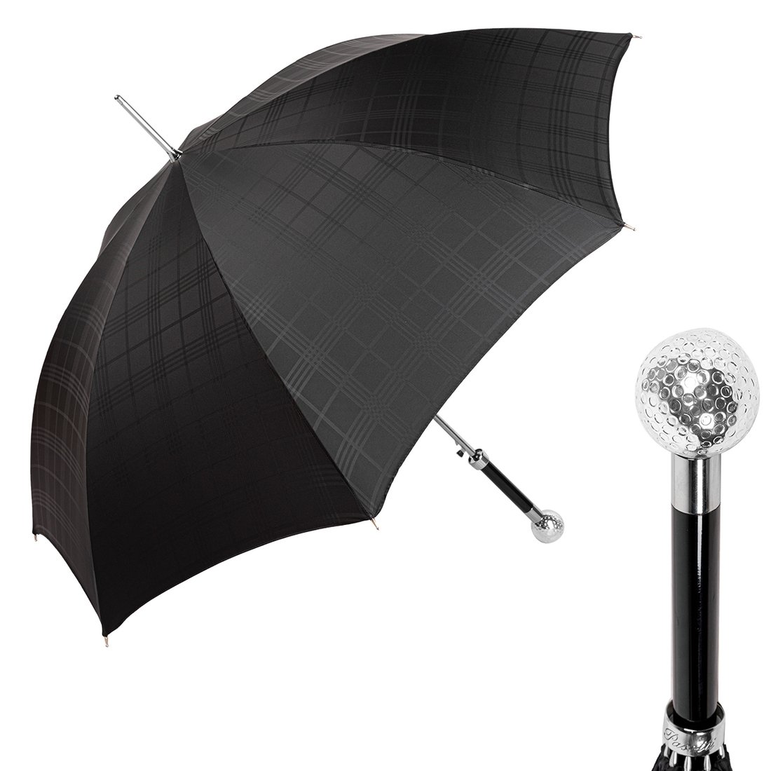 

Зонт-трость Pasotti Golf Silver Cell Black