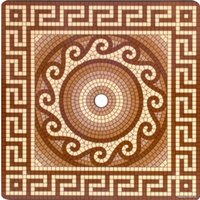 Стол Стандарт пластик 130-0019-30 (греческий орнамент/шоколадный)