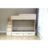 Двухъярусная кровать Красная звезда Р443 Капризун 6 180x80 (дуб млечный)