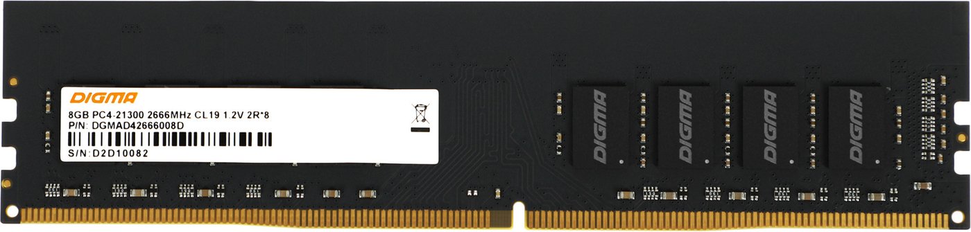 

Оперативная память Digma 8ГБ DDR4 2666 МГц DGMAD42666008D