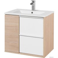 Акватон Тумба Бостон 60 с умывальником Quadro 60 (белый/дуб эврика)