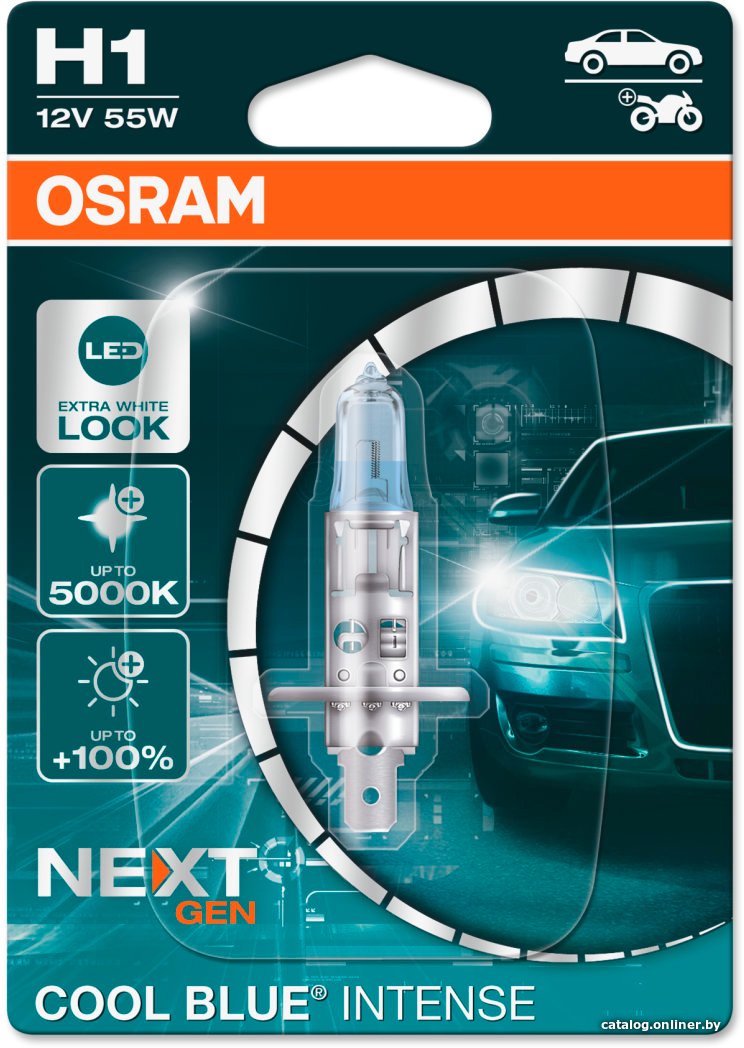 Галогенная лампа Osram Cool Blue Intense Next Gen H1 64150CBN-01B (блистер, 1 шт)