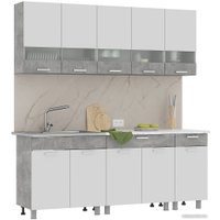 Готовая кухня Стендмебель Денвер 2.0 (белый/ателье светлое)