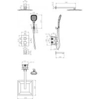 Душевая система  Grocenberg GB5050 с термостатом (никель)