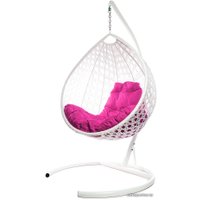Подвесное кресло M-Group Капля Люкс 11030108 (белый ротанг/розовая подушка)
