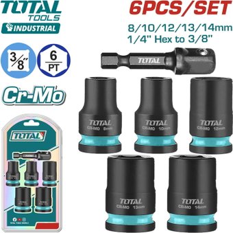 Набор головок слесарных Total THKISD38062