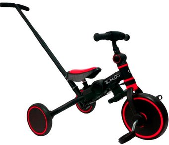 Беговел-велосипед Bubago Flint BG-FPY-109-9 с ручкой (черный/красный)