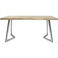 Кухонный стол Buro7 Уиллис 180 (с обзолом и сучками, дуб беленый/серебро)