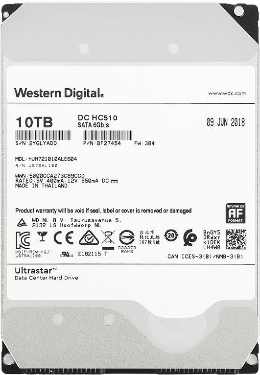 

Жесткий диск WD Ultrastar He10 10TB HUH721010ALE600