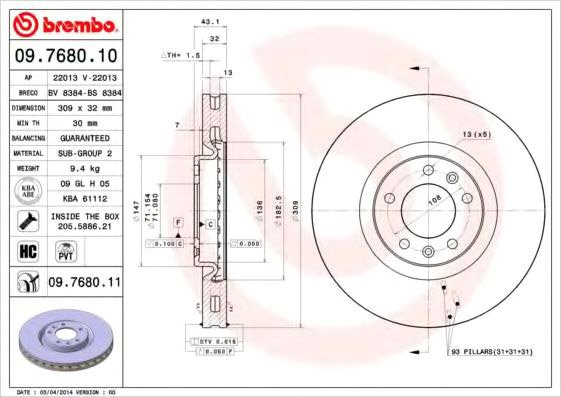 

Brembo 09768011