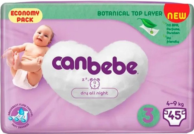 

Подгузники Canbebe 3 4-9 кг (45 шт)