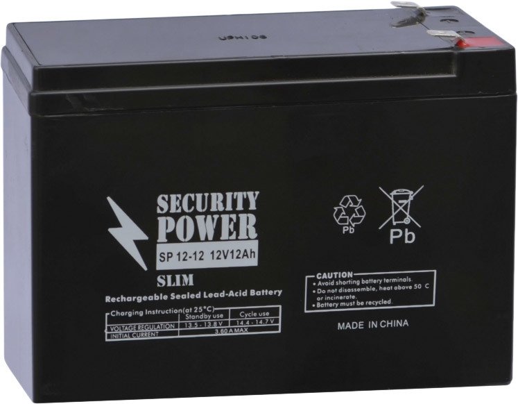 

Аккумулятор для ИБП Security Power SP 12-12 F2 Slim (12В/12 А·ч)