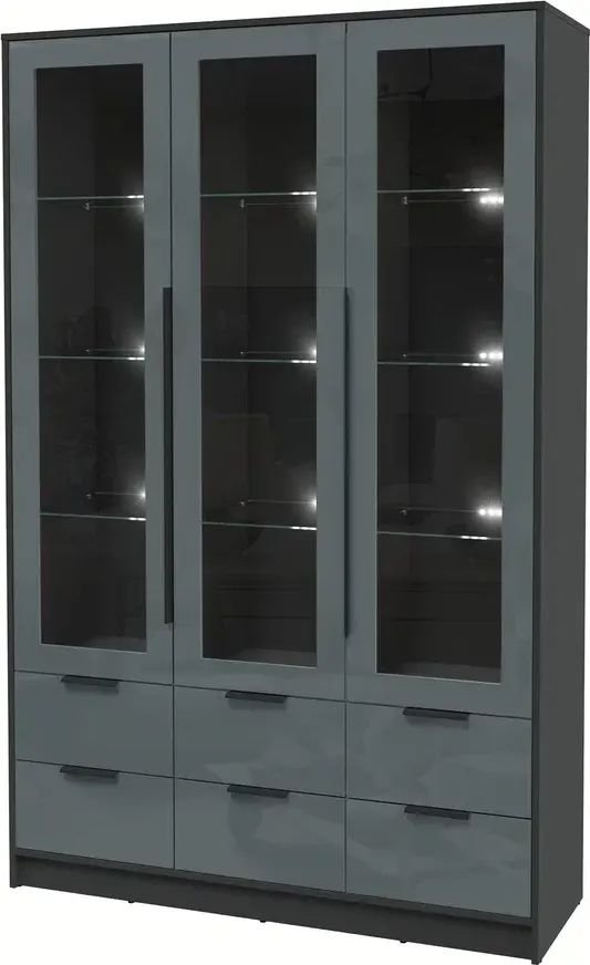 

Шкаф-витрина Интерлиния Концепт КТ-ШВ3 с подсветкой Глосс (антрацит/асфальт глянец)