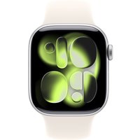 Умные часы Apple Watch Series 11 42 мм (алюминиевый корпус, серебристый/звездный свет, спортивный силиконовый ремешок S/M)