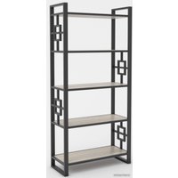 Стеллаж Hype Mebel Квадро 50x170 (черный/дуб галифакс натуральный)