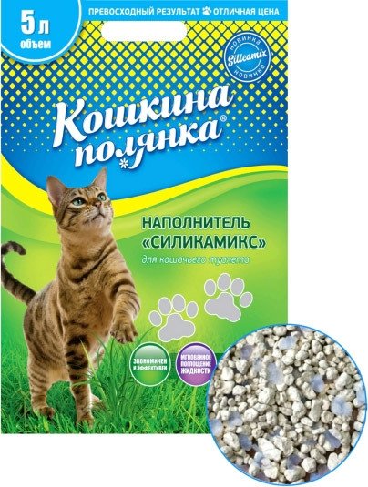 

Наполнитель для туалета Кошкина Полянка Силикамикс 5 л