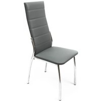 Стул ВВР Прага (серый/хром, экокожа)