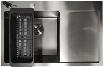 Кухонная мойка Stellar Decor S6550NB-L-D (нано черный)