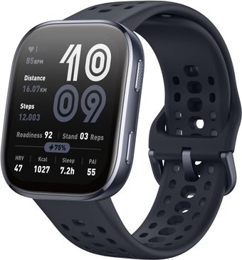 Умные часы Amazfit Bip 6 (черный, с черным силиконовым ремешком)