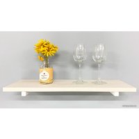 Полка Millwood Настенная с кронштейном 60x20 (дуб белый craft/белый)