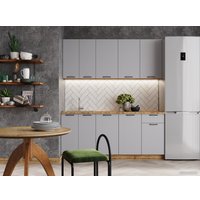 Готовая кухня Mebiplex Вивиан МДФ 1.8м 38мм (вотан/серый матовый) в Солигорске