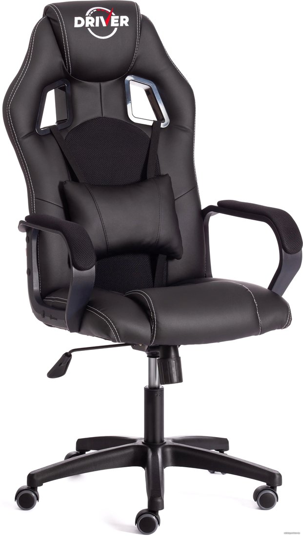 Игровое (геймерское) кресло TetChair Driver (иск. кожа/ткань, черный/черный)
