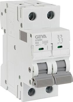 

Выключатель автоматический GEYA GYM9H-2P-32B 2P 32A B 10kA 2M GYM9H2P32B