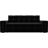 Диван Лига диванов Леос 29345 (микровельвет, черный)