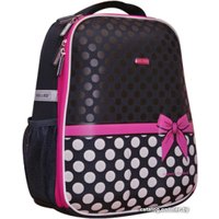 Школьный рюкзак Mike&Mar Бантик (темно-синий/белый горох/малиновый кант)