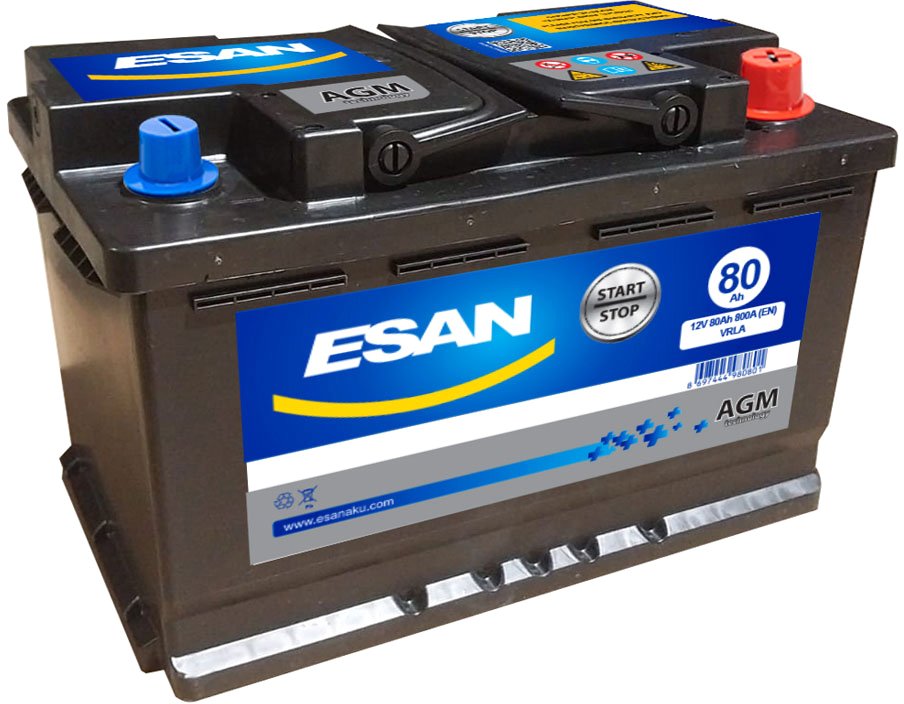 

Автомобильный аккумулятор ESAN AGM 80 R+ (80 А·ч)