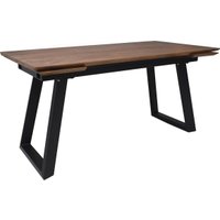 Кухонный стол ОКА Сангай 136-196x80x80 (дуб мореный/черный)