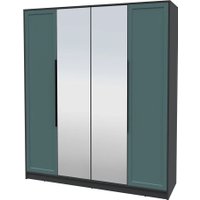 Шкаф распашной Интерлиния Концепт Тренд КТ-Ш4(з) (антрацит/верде)