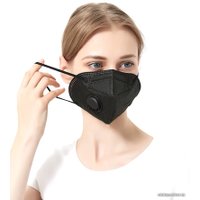 Респиратор-полумаска 3D Mask Респиратор KN95 FFP2 с клапаном выдоха (черный, 1 шт)