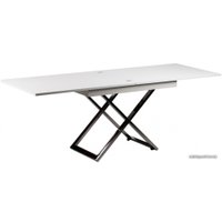 Стол-трансформер Levmar Cross GL (белый глянец/опоры нержавеющая сталь)