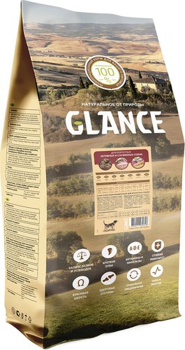 Сухой корм для собак Glance для активных и служебных собак 20 кг