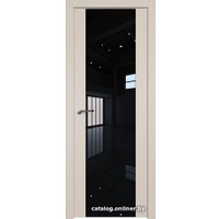 Межкомнатная дверь ProfilDoors 110U L 80x200 (санд, стекло lacobel черный лак)