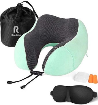 Подушка для путешествий RoadLike Travel Kit Velvet 407128 (мятный)