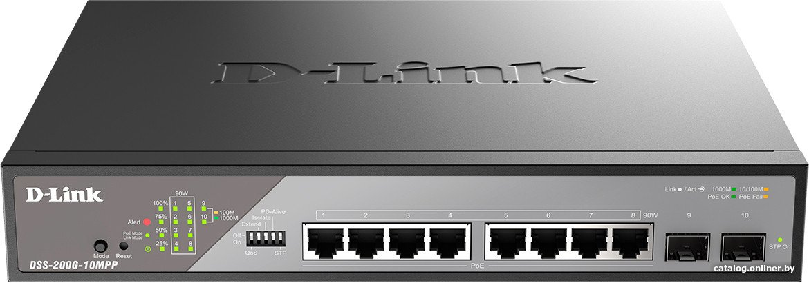 Управляемый коммутатор 2-го уровня D-Link DSS-200G-10MPP/A1A