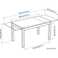 Кухонный стол Ikea Ланеберг/Экедален 293.047.94 (белый/белый/светло-серый)