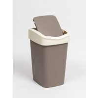Комплект мусорных ведер Violet Tandem с подвижной крышкой 841822 (8шт, 10л, шоколад/слоновая кость)